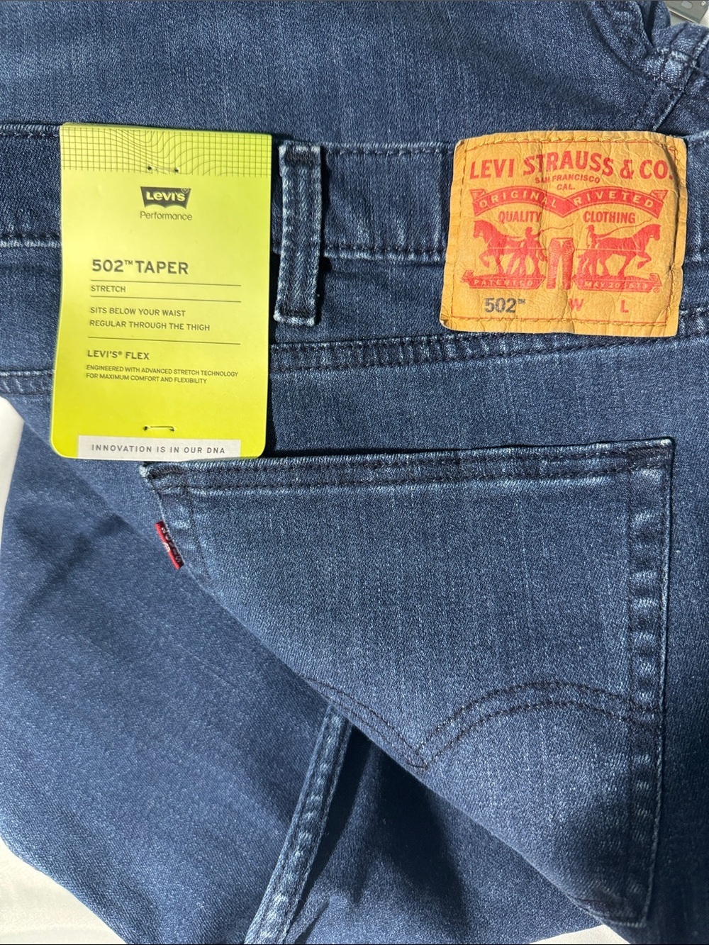 Levi’s 502 Taper Jeans 50x32 (Hemmed to 29”) Levi’s Flex Stretch Dark Wash - Picture 10 of 10
